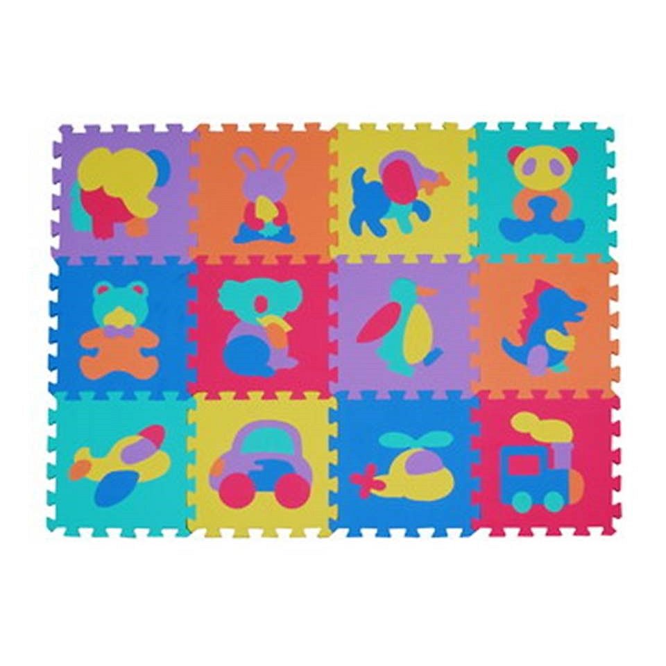 ALLTOYS Pěnové puzzle zvířátka a dopravní prostředky 9 ks