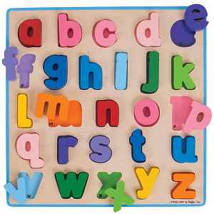 Bigjigs Toys Dřevěné puzzle Abeceda malá písmena