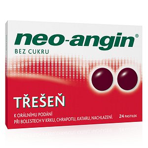 Neo-angin bez cukru Třešeň orální pastilky 24