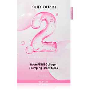 Numbuzin No. 2 Rose PDRN Collagen Plumping Sheet Mask hydratační plátýnková maska pro rozjasnění pleti 5 ks