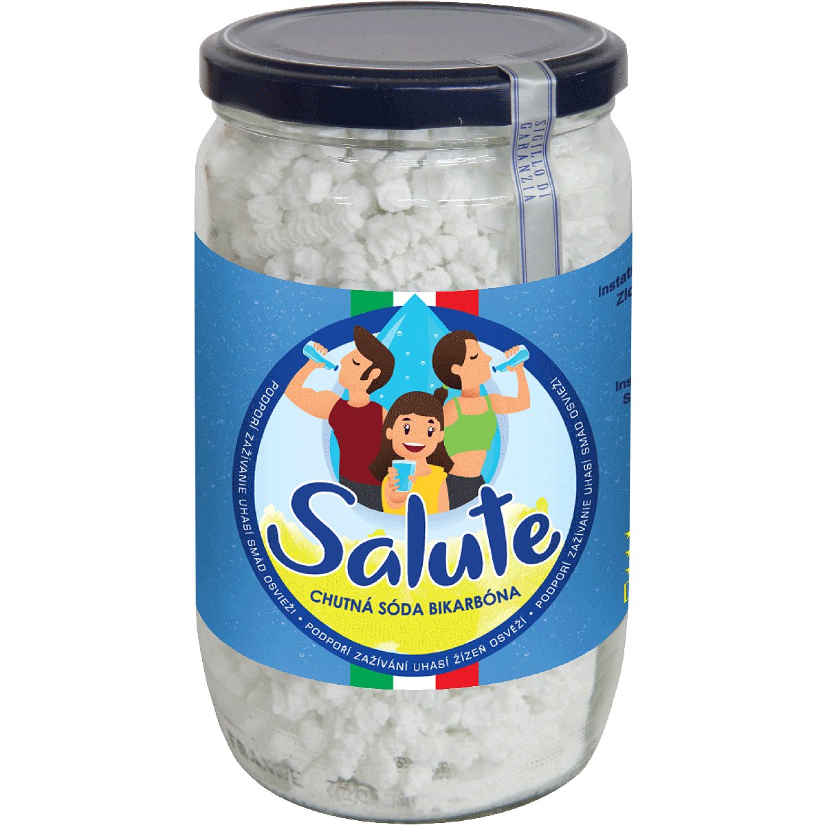 Salute® - chutná Soda bikarbona, příchuť citron, Šumivé granule 250g