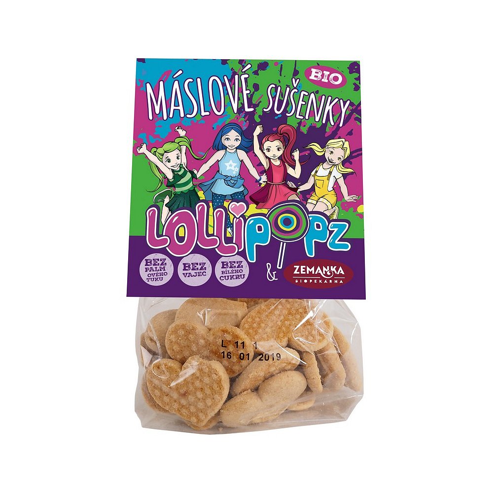 ZEMANKA Máslové sušenky Lollipopz 100 g BIO