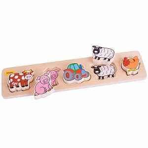 Bigjigs Toys Dřevěné vkládací puzzle farma
