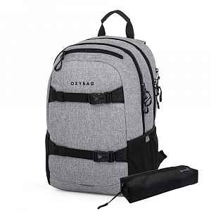 Oxybag Studentský batoh + etue - OXY Sport Grey Melange