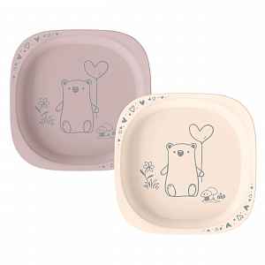 nip NATURE line talířek, 2ks, 4m+, pink