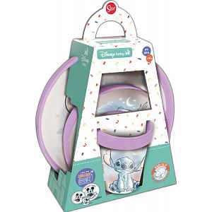 Stor Stitch sada talířek, miska a kelímek 1 ks