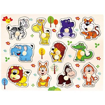 Dřevěné puzzle safari, 11d.
