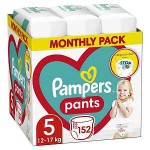 PAMPERS Pants 5 Active Baby Dry 152 ks (11-18 kg) MĚSÍČNÍ ZÁSOBA - plenkové kalhotky