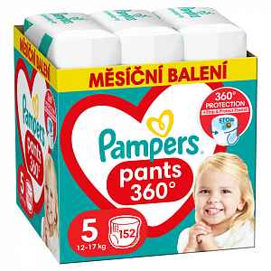 PAMPERS Pants 5 Active Baby Dry 152 ks (11-18 kg) MĚSÍČNÍ ZÁSOBA - plenkové kalhotky