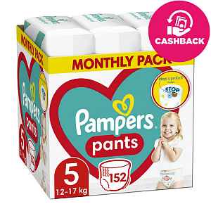 PAMPERS Pants 5 Active Baby Dry 152 ks (11-18 kg) MĚSÍČNÍ ZÁSOBA - plenkové kalhotky