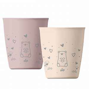 nip NATURE line kalíšek, 12m+, 2ks, pink