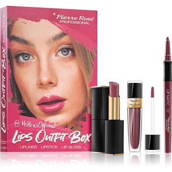 Pierre René Lips Outfit Box dárková sada na rty odstín Beata Lesiak 3 ks