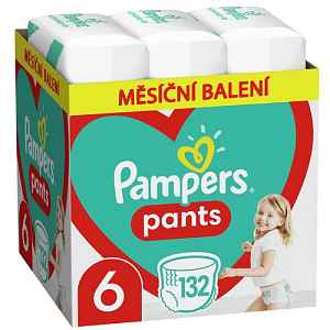 PAMPERS Pants 6 Active Baby Dry 132 ks (15+ kg) MĚSÍČNÍ ZÁSOBA - plenkové kalhotky