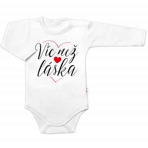Body dlouhý rukáv, Víc než láska, Baby Nellys, bílé, vel. 56