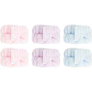 Brushworks Pastel Microfibre Wrist Wash Bands náramky proti stékající vodě při mytí obličeje 6 ks