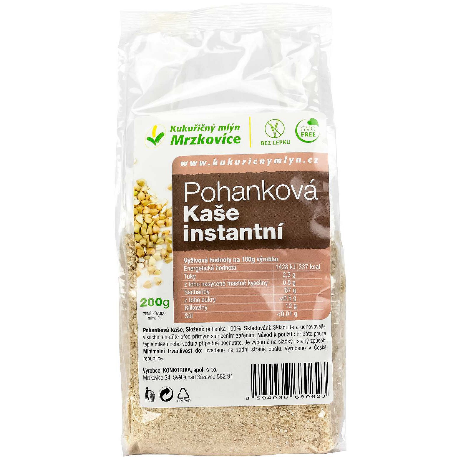 Kukuřičný mlýn Mrzkovice Pohanková kaše instantní (natural) 200g