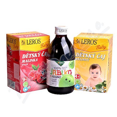 LEROS BABY šť.jab.aroni.250ml+čaj byl.ov.20x1.8/2g