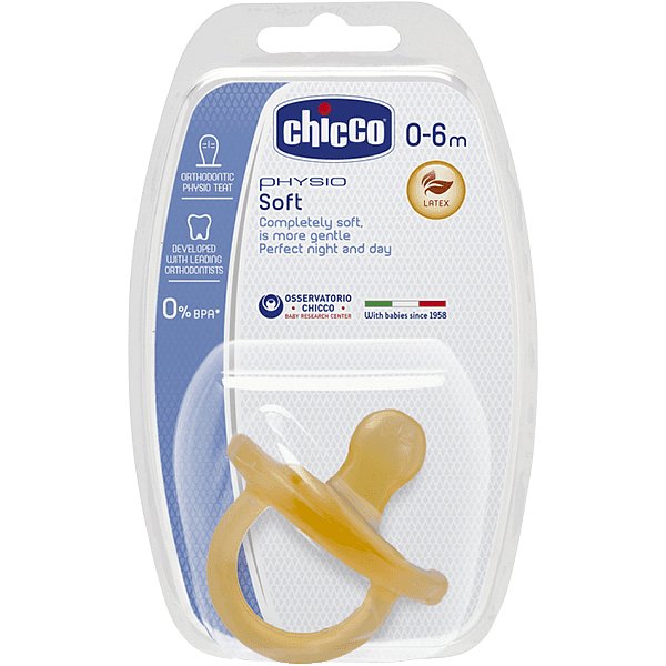 CHICCO Celokaučukové šidítko Physio Soft 0-6 m