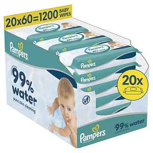 Pampers Vlhčené ubrousky 99 % Water 20x 60 ks 1200 ks