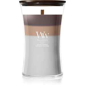 Woodwick Trilogy Radiant Cashmere vonná svíčka s dřevěným knotem 610 g
