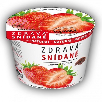 Zdravá snídaně od Obezinu jahoda a rozinka 78g