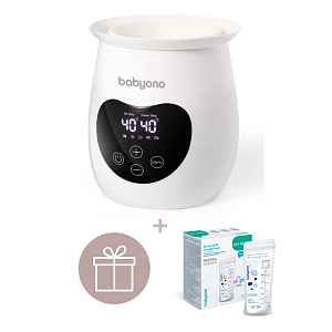 BABYONO Ohřívač a sterilizátor digitální HONEY+Sáčky na mléko s indikátorom tepla 350 ml 30 ks
