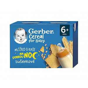 Gerber Cereal Mlíčko s kaší sušenkové 6m+ 2x200 ml
