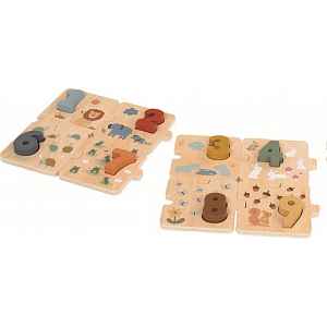 2Kids Toys Dřevěné Puzzle Počítání se zvířátky, 20 dílů