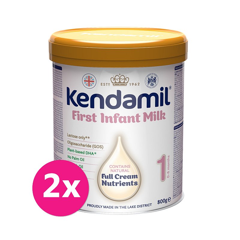 2x KENDAMIL Mléko kojenecké 1 DHA+ 800 g