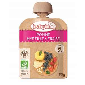 BABYBIO Jablko borůvky jahody 6m+ 90 g