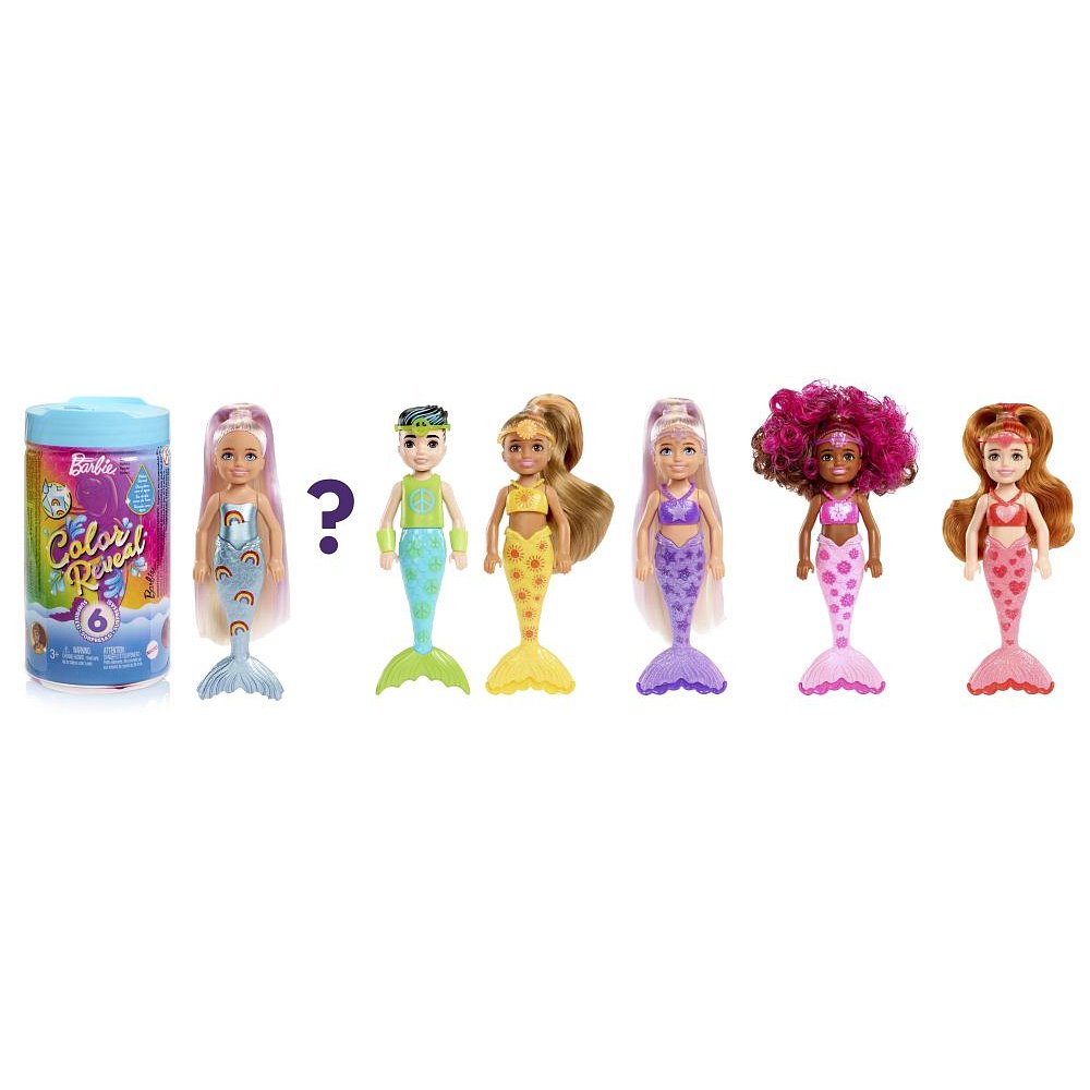 Mattel Barbie Duhová mořská panna Color reveal Chelsea 1 ks