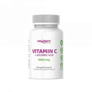 Vegmart VITAMIN C L-Ascorbic Acid 1000 mg 60 kapslí