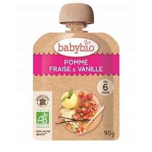BABYBIO Jablko jahoda vanilka 6m+ 90 g