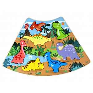 2Kids Toys Dřevěné puzzle Dinosauři propojitelné, 7 dílů
