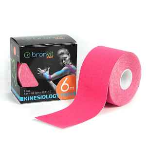 BronVit Sport Kinesio Tape classic 5 cm x 6 m tejpovací páska růžová