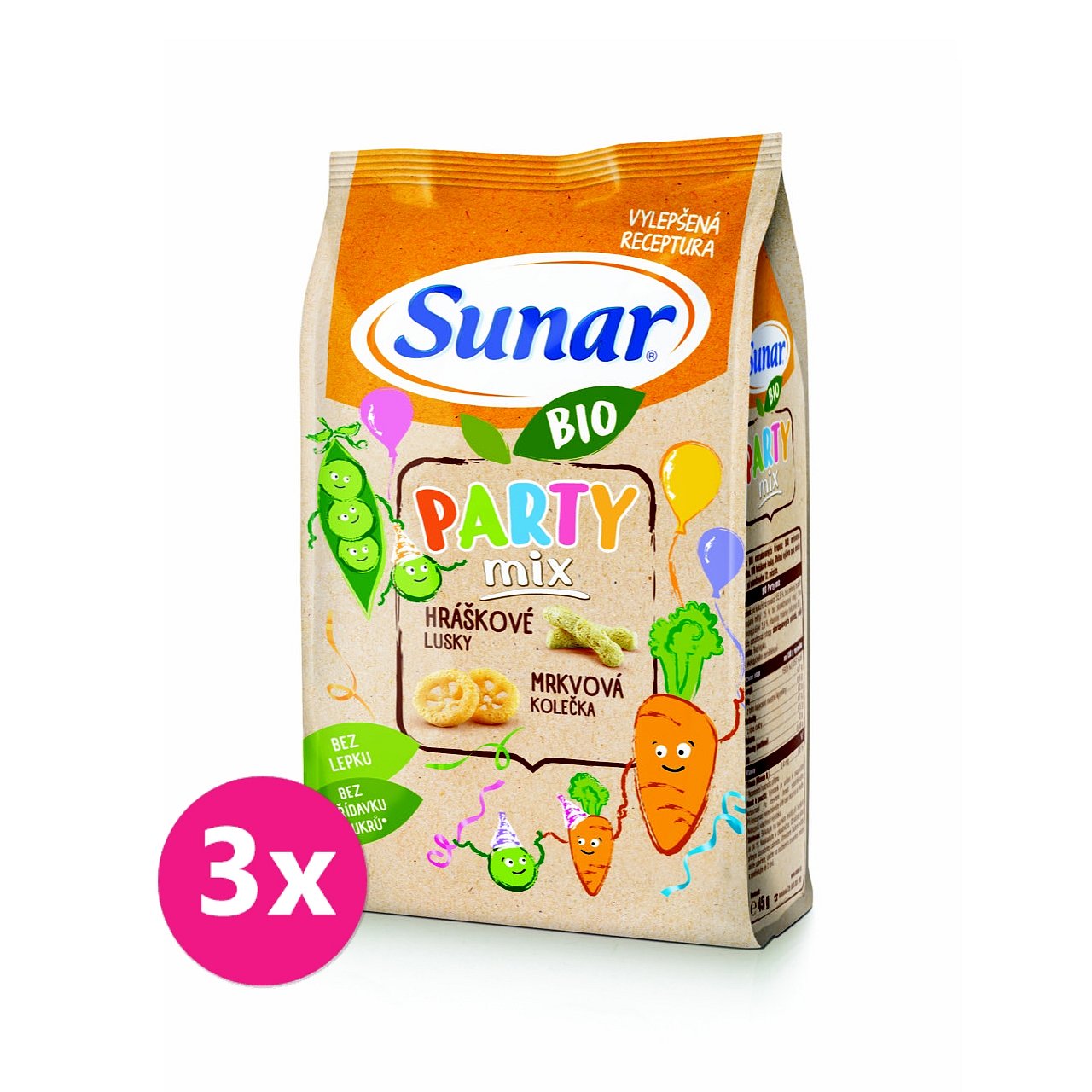 3 x SUNAR BIO křupky Party mix 45 g