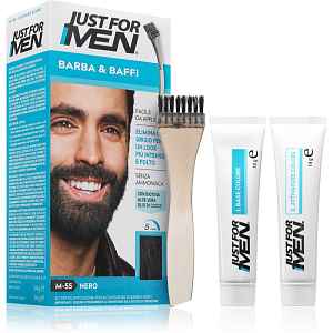 Just for Men Men Moustache & Beard barva na vousy pro zakrytí šedin odstín M-55 Black 1 ks