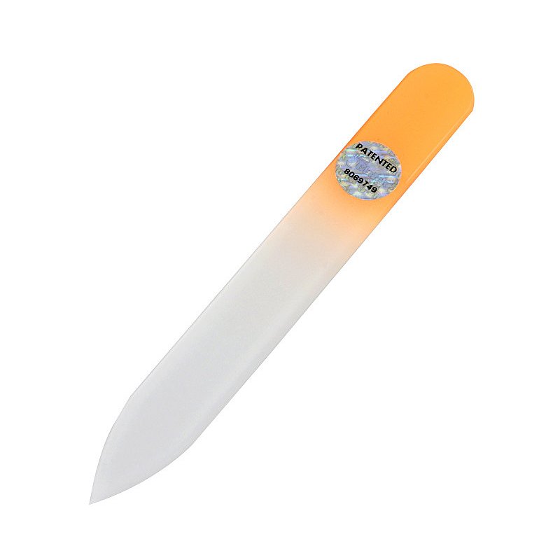 Malý skleněný pilník na nehty 9 cm žlutý