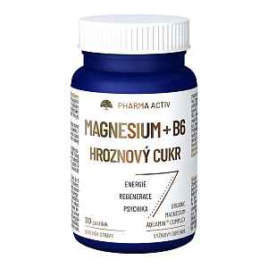 PHARMA ACTIV Magnesium + B6 hroznový cukr 30 pastilek