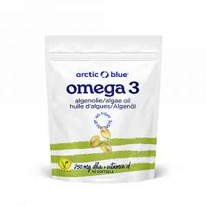 Arctic Blue Vegan Omega 3 Algae 250 mg DHA + vitamin D 90 gelových kapslí