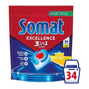 Somat Tablety do myčky Excellence 3v1 Lemon Fresh 34 ks 34 ks