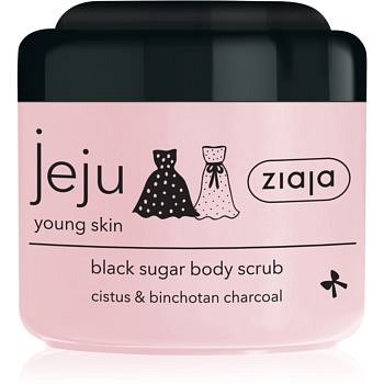 Ziaja Jeju Young Skin cukrový tělový peeling černý 200 ml