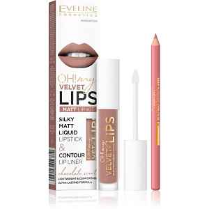 Eveline Cosmetics OH! my LIPS Velvet sada na rty 11 Cookie Milkshake 1 ks