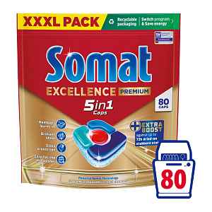 Somat Tablety do myčky Excellence Premium 5 in 1 80 ks 80 ks
