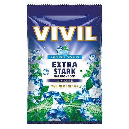 Vivil Extra silný mentol + vit.C bez cukru 60g