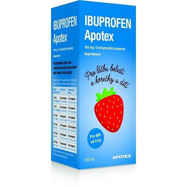 IBUPROFEN Apotex 100 mg perorální SUS 150 ml