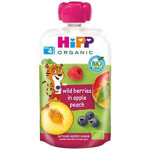 HiPP BIO 100% ovoce Jablko-Broskev-Lesní ov. 100g