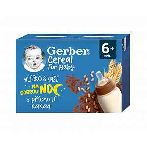 Gerber Cereal Mlíčko s kaší s kakaovou příchutí 6m+ 2x200 ml