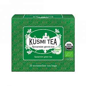 Kusmi Tea Organic Spearmint Green tea mušelínové sáčky 20x2 g