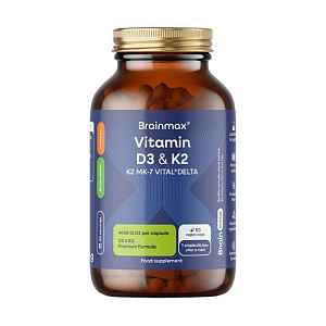 BrainMax Vitamin D3 & K2®, D3 4000 IU / K2 150 mcg 50 rostlinných kapslí